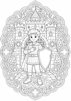 Vorschau - Mal- und Bastelvorlagen - Ritter und Burgen Mandala Ausmalbilder | Geschichte und Kulturen | 15 Malvorlagen - Seite 3