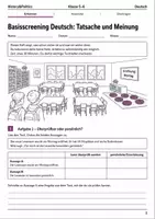 Vorschau - Arbeitsblätter - Tatsache und Meinung – Basisscreening Klasse 5–6 - Deckblatt