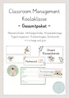 Vorschau - Poster - Gesamtpaket Classroom Management Koalaklasse - Deckblatt