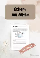 Vorschau - Arbeitsblätter - AB Ethen - ein Alken: Strukturformel & Nachweis Verbrennungsprodukte - Deckblatt