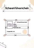 Vorschau - Arbeitsblätter - Scherenführersschein - Deckblatt