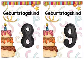 Vorschau - Mal- und Bastelvorlagen - Geburtstagskind Aufsteller/Grußkarte - Seite 2