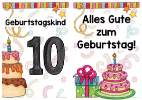 Vorschau - Mal- und Bastelvorlagen - Geburtstagskind Aufsteller/Grußkarte - Seite 3
