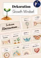 Vorschau - Mal- und Bastelvorlagen - Dekoration Klassentür/ Klassenraum - Growth Mindset - Deckblatt