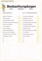 Vorschau - Anderer Materialtyp - Beobachtungsbogen - Deckblatt