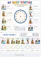 Vorschau - Arbeitsblätter - Telling the time - my daily routine - Deckblatt