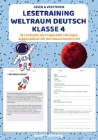 Vorschau - Stundenentwürfe - Lesetraining Weltraum Klasse 4 – Leseverständnis mit Lösungen - Deckblatt