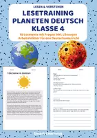 Vorschau - Stundenentwürfe - Lesetraining Planeten Klasse 4 – Leseverständnis mit Lösungen - Deckblatt
