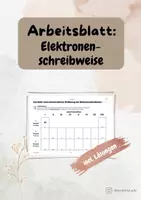 Vorschau - Arbeitsblätter - AB Elektronenschreibweise - zur Hinführung auf die Lewis-Schreibweise - Deckblatt
