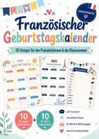 Vorschau - Mal- und Bastelvorlagen - Geburtstagskalender Französisch – 20 Designs „Calendrier des anniversaires“ | Schulstart & Dekoration - Deckblatt