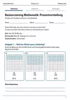Vorschau - Arbeitsblätter - Prozentvorstellung Basisscreening Klasse 5–6 - Deckblatt
