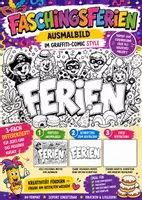 Vorschau - Mal- und Bastelvorlagen - Fasching| Faschingsferien | Ausmalbild | Fasching, Kostüme & Kunst | Grundschule - Deckblatt