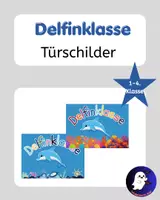 Vorschau - Poster - Türschilder Delfinklasse | Klassenzimmer Türschild | Delfin - Deckblatt