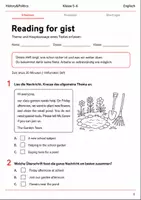 Vorschau - Arbeitsblätter - Reading for gist Basisscreening Klasse 5–6 - Deckblatt