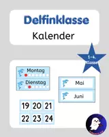 Vorschau - Präsentationen/Tafelbilder - Delfinklasse Kalender Tafelmaterial Grundschule - Deckblatt