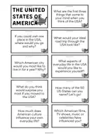 Vorschau - Stationenlernen - THE UNITED STATES OF AMERICA - Conversation Cards - Seite 1