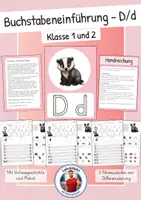 Vorschau - Arbeitsblätter - Buchstabeneinführung - Einführung Buchstabe D/d (3 fach differenzierte Arbeitsblätter, Plakat und Vorlesegeschichte) - Deckblatt