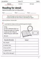 Vorschau - Arbeitsblätter - Reading for detail Basisscreening Klasse 5–6 - Deckblatt