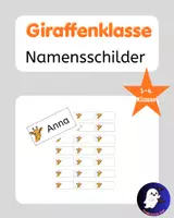 Vorschau - Bildkarten - Giraffenklasse Namensschilder Sticker Grundschule - Deckblatt
