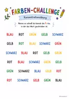 Vorschau - Arbeitsblätter - Farben-Challenge - Konzentrationsübung / Denkpause - Seite 3
