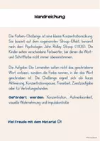 Vorschau - Arbeitsblätter - Farben-Challenge - Konzentrationsübung / Denkpause - Seite 2