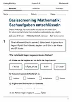 Vorschau - Arbeitsblätter - Basisscreening Sachaufgaben Mathematik Klasse 5–6 - Deckblatt