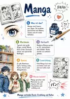 Vorschau - Arbeitsblätter - Lernposter + AB mit Fragen zum Thema "Manga" + Lösungsblatt + Mindmap + Infografik - Deckblatt