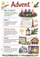 Vorschau - Arbeitsblätter - Lernposter + Arbeitsblatt zum Thema "Advent" + Onlineübung & MP3 + Mindmap + Infografik - Deckblatt