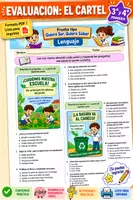 Vista previa - Hojas de trabajo - Evaluación de Comprensión Lectora: El Cartel ⭐ - Portada