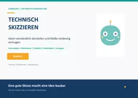 Vorschau - Stundenentwürfe - Technik Klasse 5 Unterrichtsvorbereitung Skizzen - Deckblatt