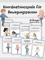 Vorschau - Spiele - Bewegungspausen für Koordination & Geschicklichkeit | 18 sofort einsetzbare Übungen - Deckblatt