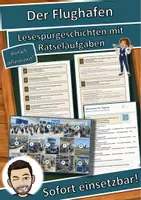 Vorschau - Arbeitsblätter - Der Flughafen – Lesespurgeschichte mit Rätselaufgaben (Klasse 8) - Deckblatt