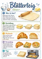 Vorschau - Arbeitsblätter - Lernplakat + Arbeitsblätter zum Thema "Blätterteig" + Lösung & MP3 + Mindmap + Infografik - Deckblatt
