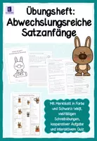 Vorschau - Unterrichtsreihen - Aufsatztraining: Abwechslungsreiche Satzanfänge – Übungen, Merkblatt & Quiz - Seite 1