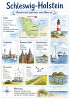 Vorschau - Arbeitsblätter - Lernposter + Arbeitsblatt "Schleswig-Holstein" + Onlineübung & MP3 + Mindmap + Infografik - Deckblatt