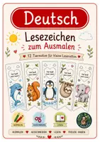 Vorschau - Mal- und Bastelvorlagen - Lesezeichen Tiere zum Ausmalen und Lesen - Deckblatt