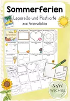 Vorschau - Arbeitsblätter - Sommerferien Rückblick: Leporello und Postkarte (Kl.1-4) - Deckblatt