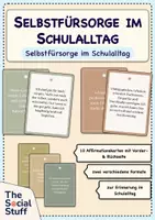Vorschau - Anderer Materialtyp - Affirmationskarten für Fachkräfte (10er Set) / Selbstfürsorge im Schulalltag - Deckblatt