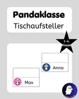 Vorschau - Bildkarten - Namensschilder Tischaufsteller | Tischnamensschilder Pandaklasse | Klassenzimmer - Deckblatt