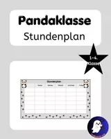 Vorschau - Poster - Stundenplan – Pandaklasse | Grundschule - Deckblatt