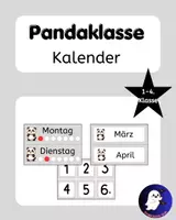 Vorschau - Präsentationen/Tafelbilder - Pandaklasse Kalender Tafelmaterial Grundschule - Deckblatt