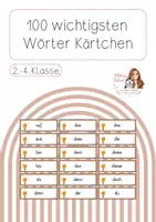 Vorschau - Aufgabenkarten - 100 wichtigsten Wörter Kärtchen - Deckblatt