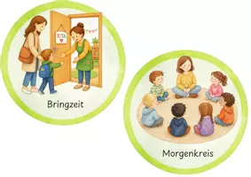 Vorschau - Fördermaterial/Inklusion - Morgenkreis- & Tagesablaufkarten | Raupe Kindergarten Vorschule | Organisation Kita - Seite 2