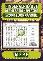 Vorschau - Spiele - Wortsuchrätsel mit dem Fingeralphabet der Gebärdensprache – Tiere - Deckblatt