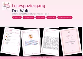 Vorschau - Arbeitsblätter - Lesespaziergang Wald - Deckblatt