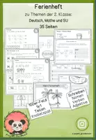 Vorschau - Arbeitsblätter - Ferien-Übungsheft zu Themen der 2. Klasse (34 Seiten) - Deckblatt