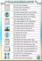 Vorschau - Aufgabenkarten - DaZ - Klammerkarte "Tag, Woche, Monat, Jahr" Thema Kalender und Zeit - DaZ / Deutsch - Seite 1