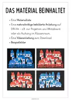 Vorschau - Mal- und Bastelvorlagen - Kleines Städtchen – Collage aus Zeitung und Papier inkl. Video - Seite 2