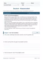 Vorschau - Klassenarbeiten - Argumentieren Klassenarbeit - Seite 1