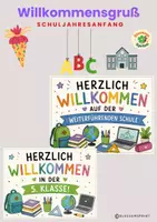 Vorschau - Bildkarten - Willkommensgruß 5. Klasse - Deckblatt